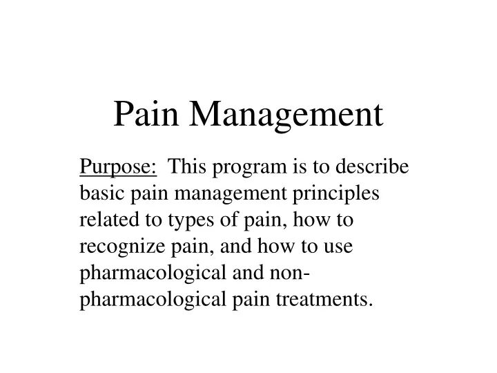 pain management