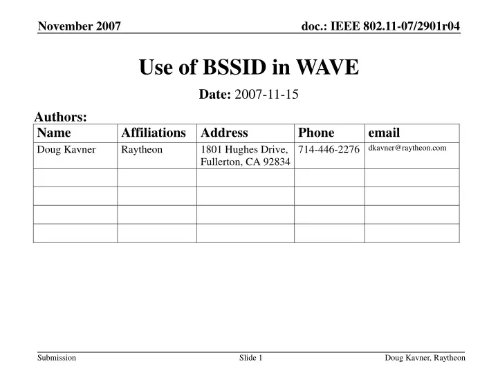use of bssid in wave
