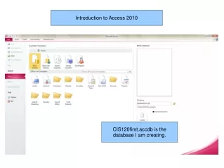 Introduction to Access 2010