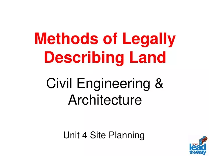 methods of legally describing land civil