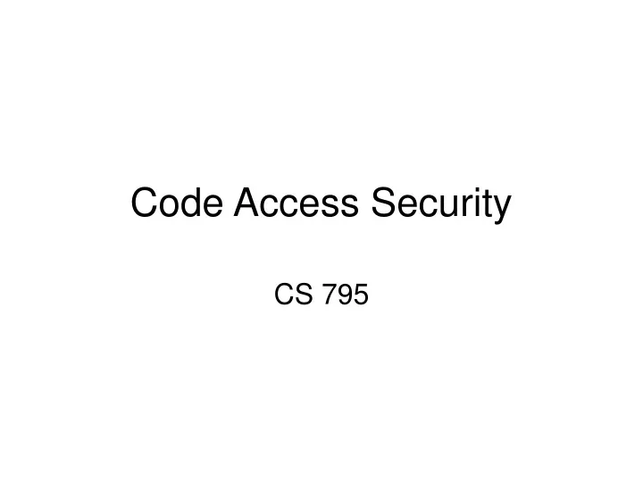 code access security