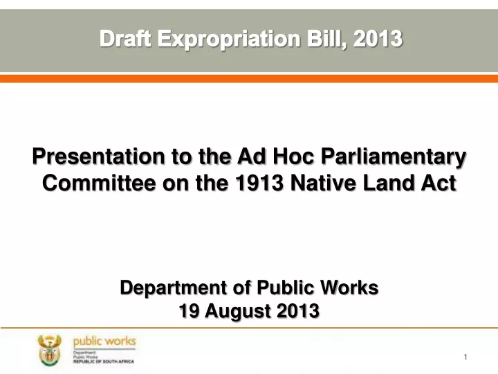 draft expropriation bill 2013