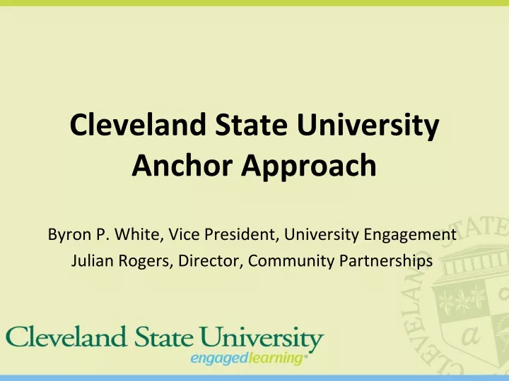 cleveland state university anchor approach