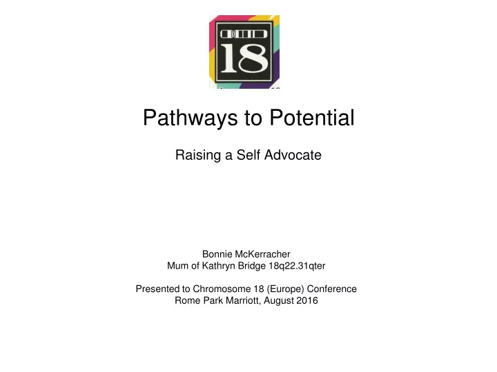 pathways to potential raising a self advocate