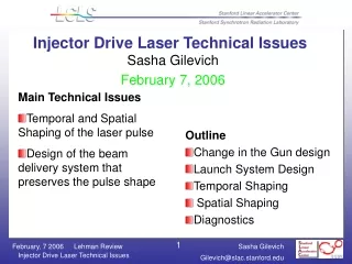 Injector Drive Laser Technical Issues