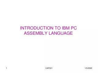 INTRODUCTION TO IBM PC ASSEMBLY LANGUAGE