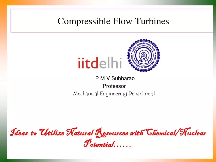 compressible flow turbines