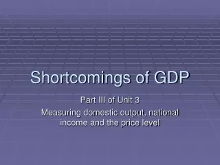 Shortcomings of GDP