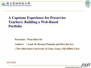 A Capstone Experience for Preservice Teachers: Building a Web-Based  Portfolio