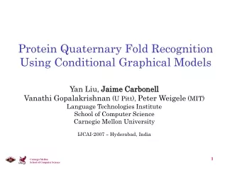 Protein Quaternary Fold Recognition Using Conditional Graphical Models