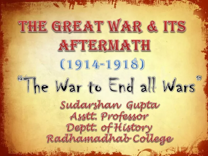 the great war its aftermath
