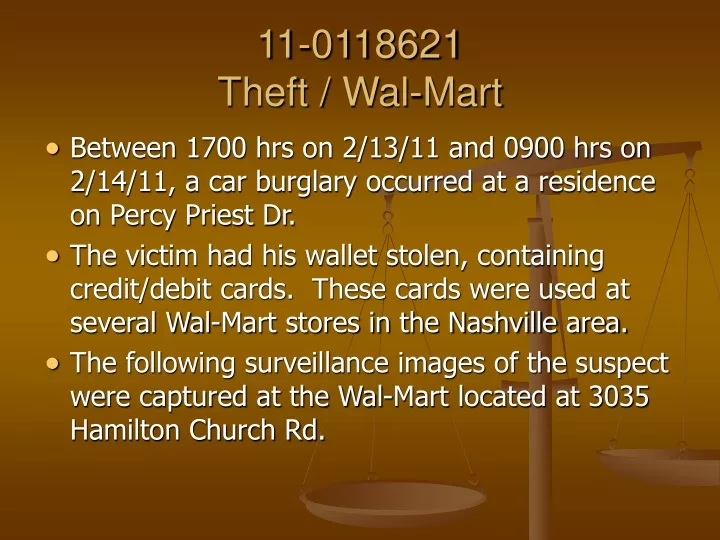 11 0118621 theft wal mart