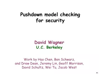 Pushdown model checking for security