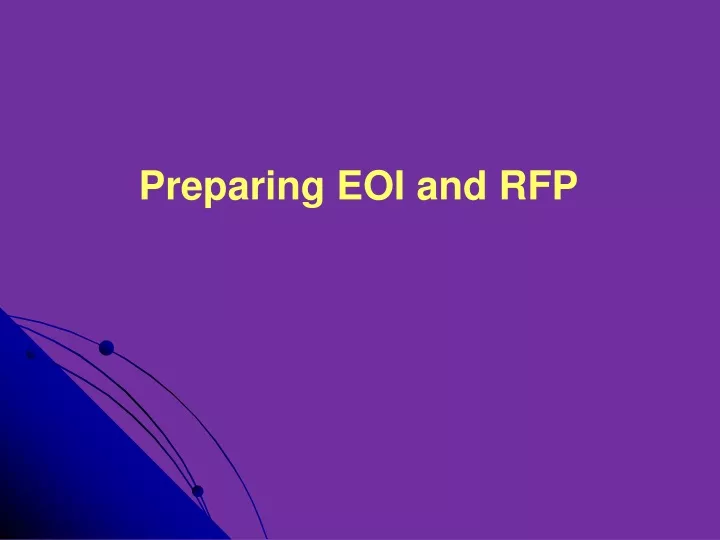 preparing eoi and rfp