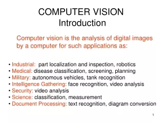 COMPUTER VISION         Introduction
