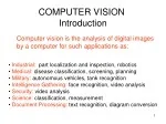 COMPUTER VISION         Introduction - slide 1