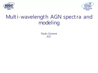 Multi-wavelength AGN spectra and modeling Paolo Giommi ASI