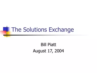 The Solutions Exchange