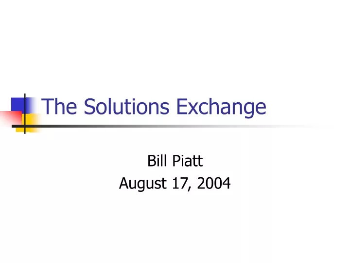 the solutions exchange