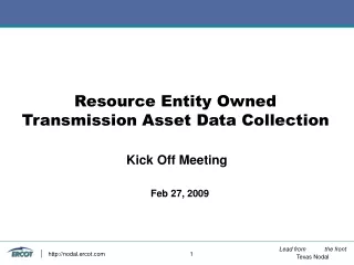 Resource Entity Owned Transmission Asset Data Collection