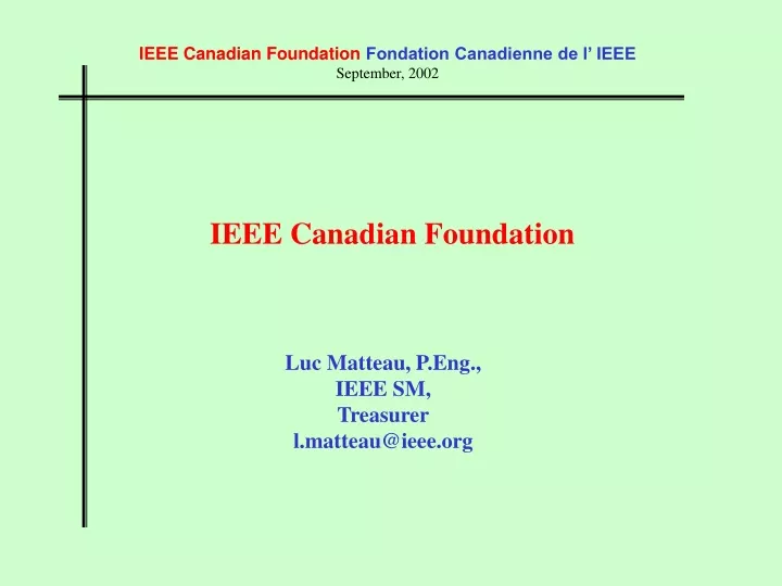 ieee canadian foundation