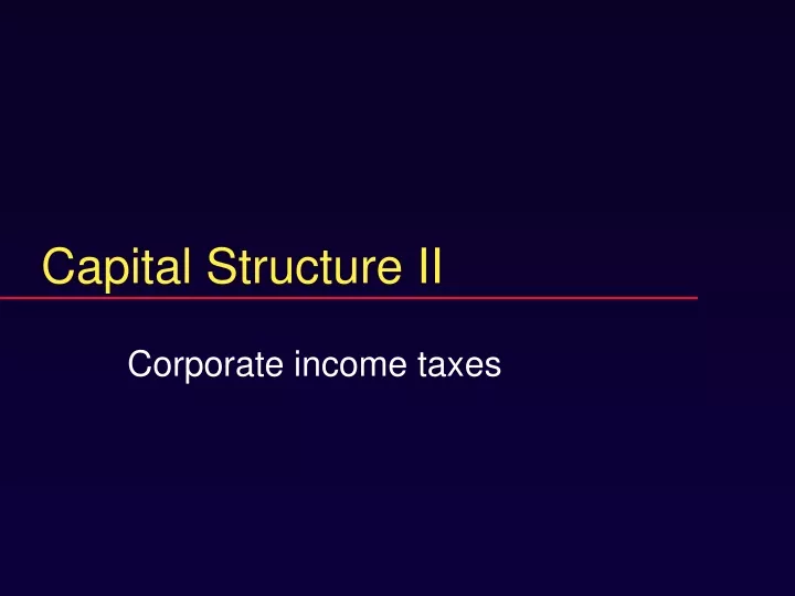 capital structure ii