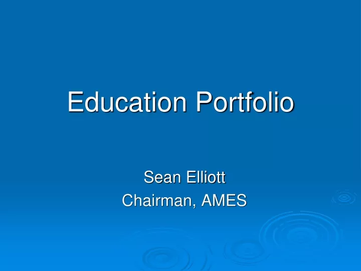 education portfolio