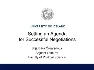 Setting an Agenda  for Successful Negotiations