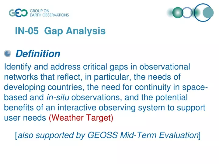 in 05 gap analysis definition identify