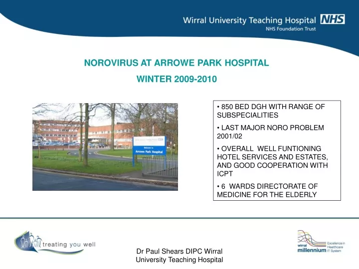 norovirus at arrowe park hospital winter 2009 2010