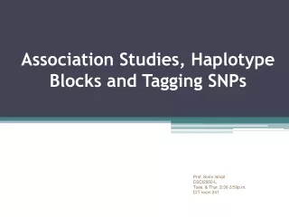 Association Studies, Haplotype Blocks and Tagging SNPs
