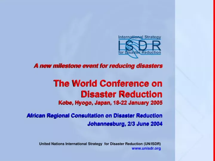 united nations international strategy for disaster reduction un isdr www unisdr org