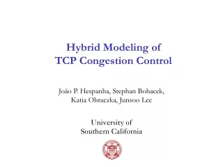 Hybrid Modeling of TCP Congestion Control