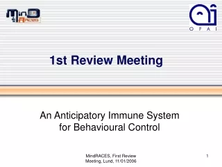 An Anticipatory Immune System  for Behavioural Control