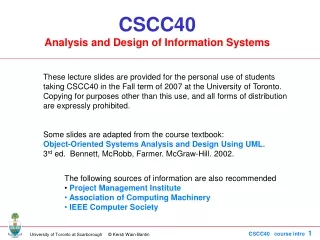 CSCC40 Analysis and Design of Information Systems