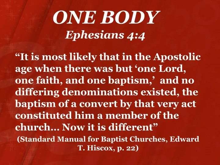one body ephesians 4 4