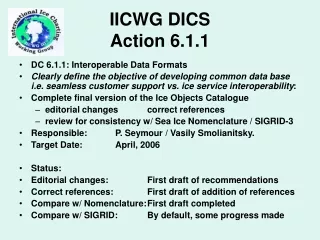 IICWG DICS Action 6.1.1