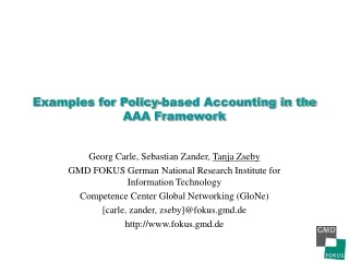 Examples for Policy-based Accounting in the AAA Framework