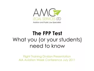 The FPP Test What you (or your students) need to know