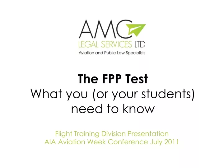 the fpp test what you or your students need to know