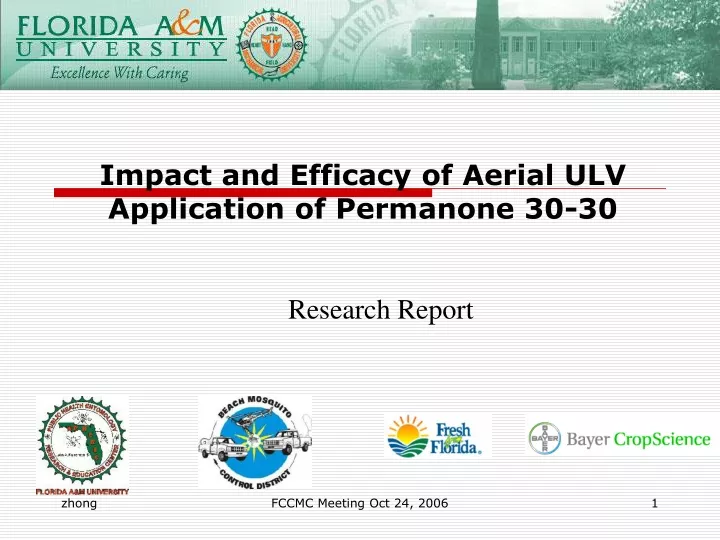 impact and efficacy of aerial ulv application of permanone 30 30