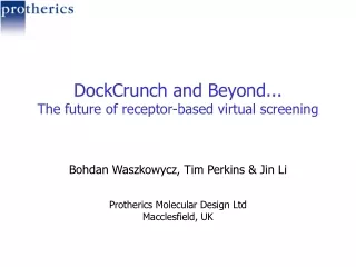 DockCrunch and Beyond... The future of receptor-based virtual screening