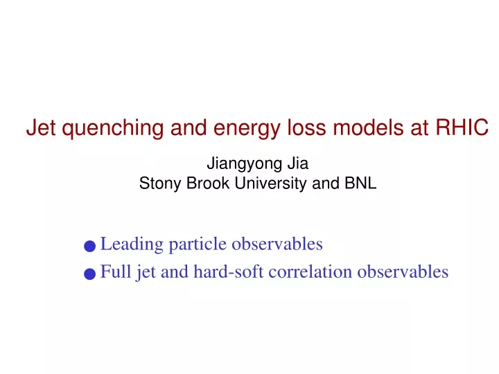 jet quenching and energy loss models at rhic