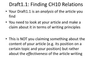 Draft1.1: Finding CH10 Relations
