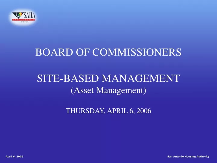 board of commissioners site based management