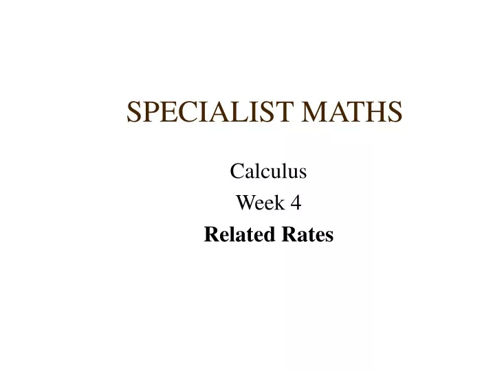 specialist maths