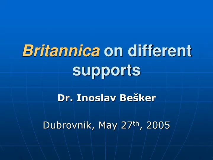 britannica on different supports