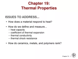 Chapter 19: Thermal Properties