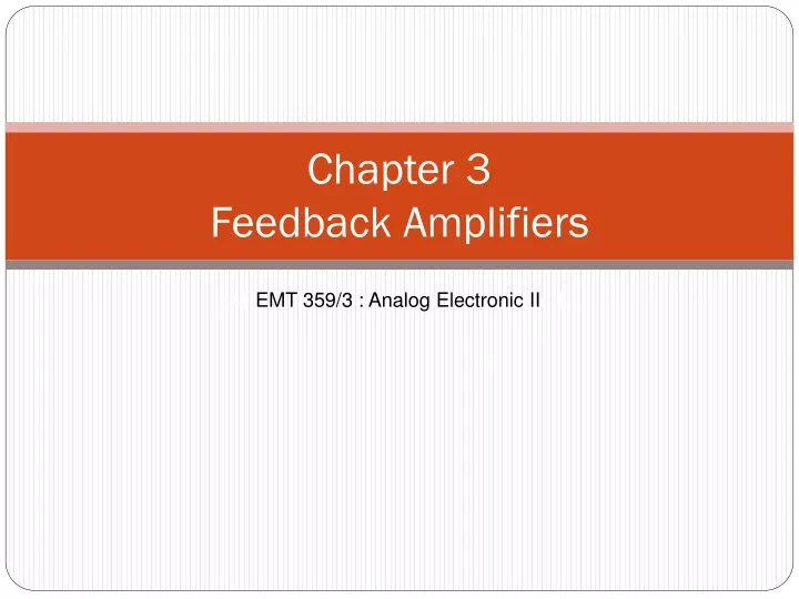 PPT - Chapter 3 Feedback Amplifiers PowerPoint Presentation, Free ...