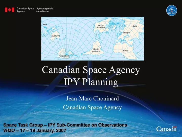 canadian space agency ipy planning